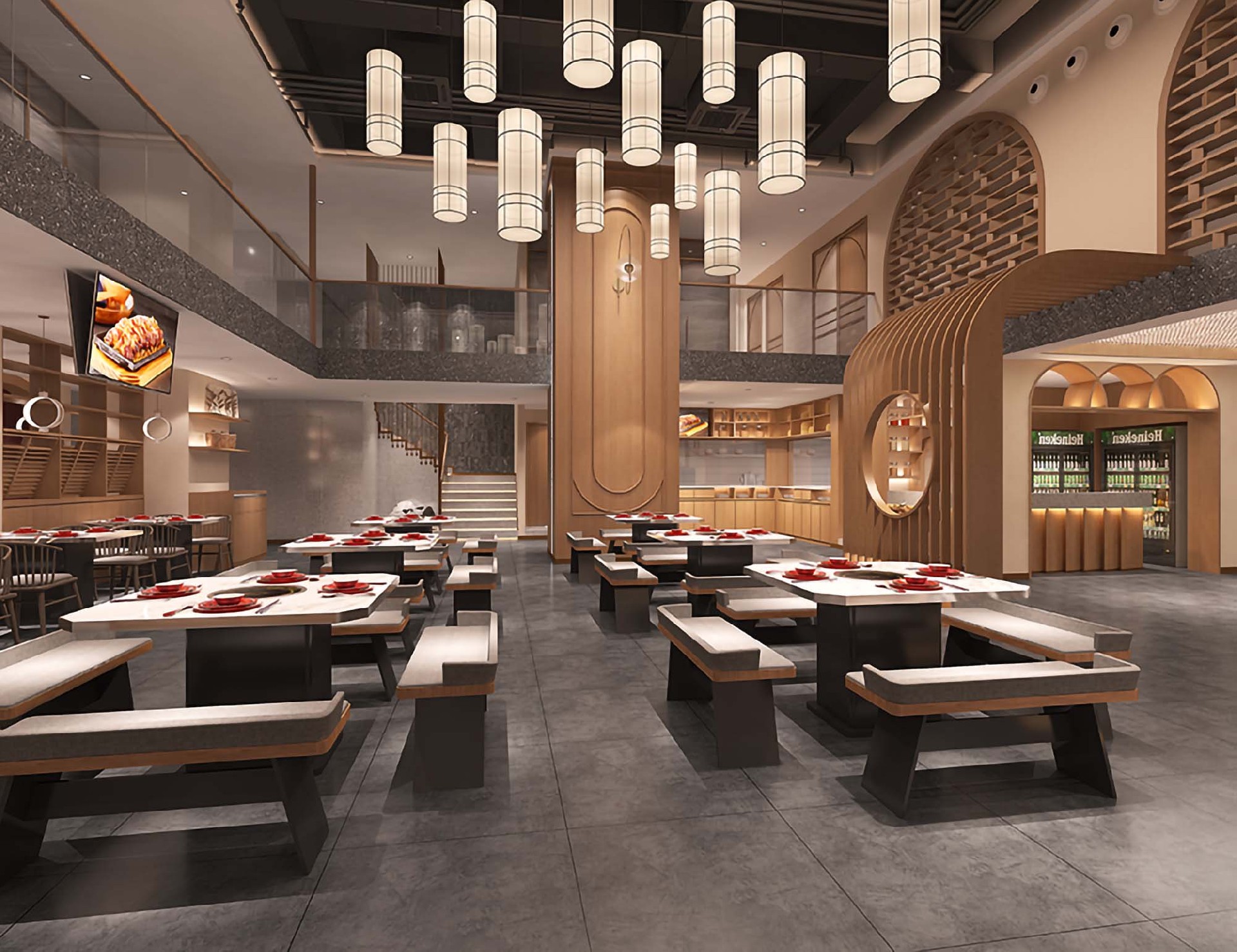 600平米鄭州連鎖餐廳裝修設(shè)計效果圖