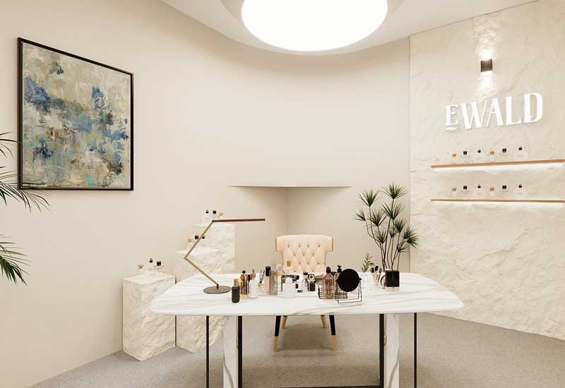 45平米鄭州化妝品店鋪直播間設(shè)計效果圖