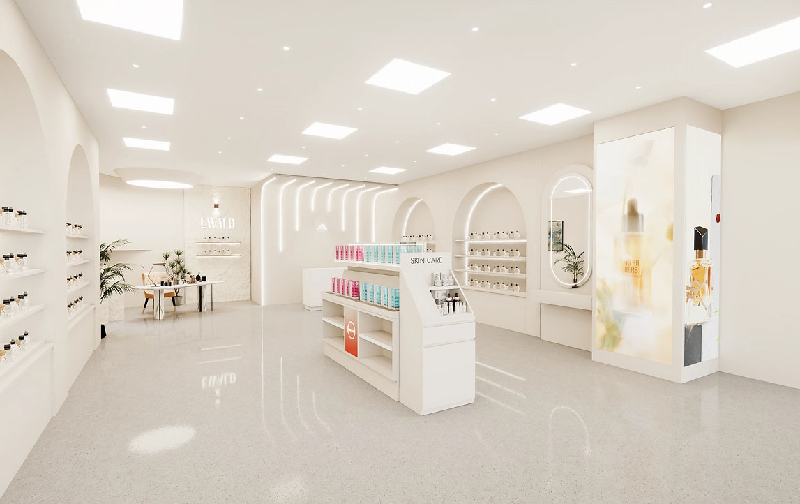 45平米鄭州化妝品店鋪直播間設(shè)計(jì)效果圖