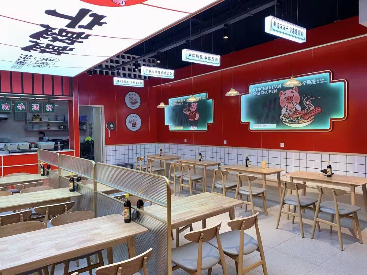 165平米鄭州米粉店面裝修設(shè)計效果圖