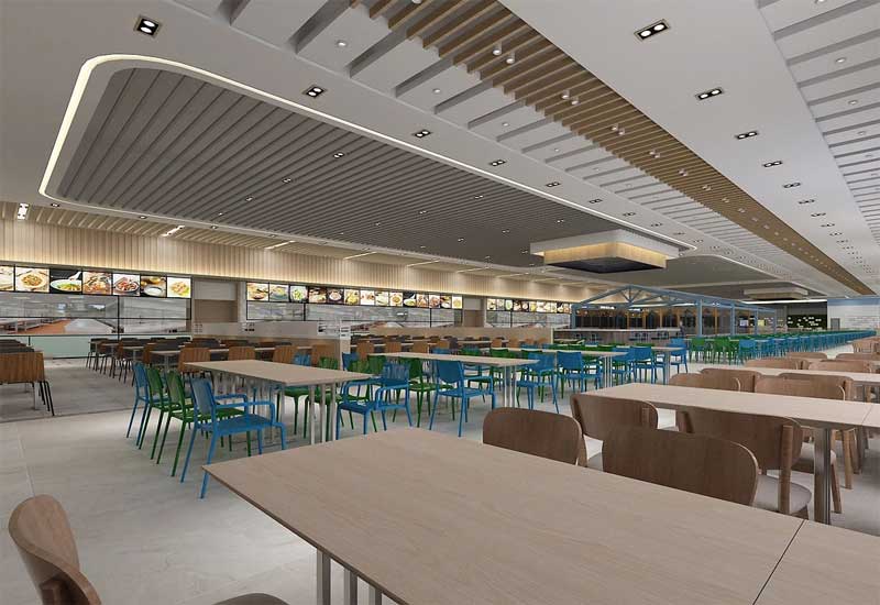 鄭州工廠食堂裝修工期安排:多人同時(shí)就餐的餐桌布局與施工周期