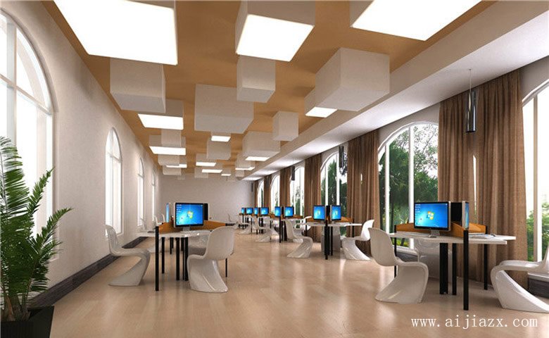 時(shí)尚簡(jiǎn)約的圖書館裝修效果圖