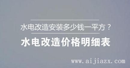 ?水電改造安裝多少錢一平方？水電改造價格明細表