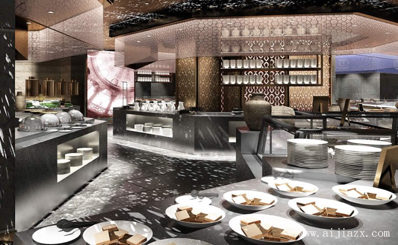 最具藝術(shù)創(chuàng)意自助餐館裝修效果圖