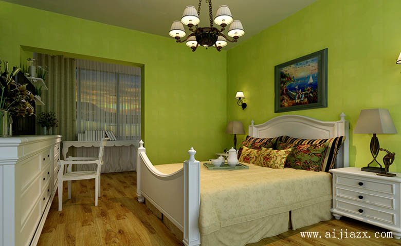 純凈淡雅的美式田園風(fēng)格小戶型臥室裝修效果圖