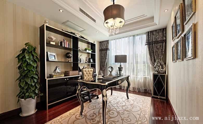 簡單舒適的簡歐風(fēng)格書房裝修效果圖