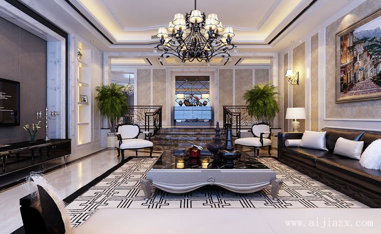 優(yōu)雅大方的簡歐風(fēng)格客廳裝修效果圖