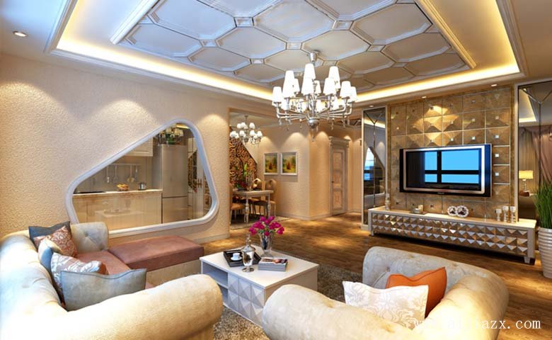 開(kāi)闊大方的歐式風(fēng)格大戶(hù)型客餐廳裝修效果圖