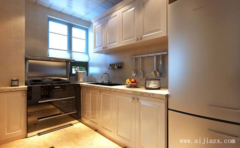 簡(jiǎn)單舒適的歐式風(fēng)格大戶(hù)型廚房裝修效果圖