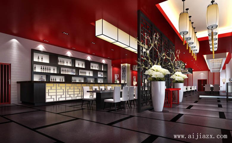 時尚前衛(wèi)的餐館服務(wù)臺裝修效果圖