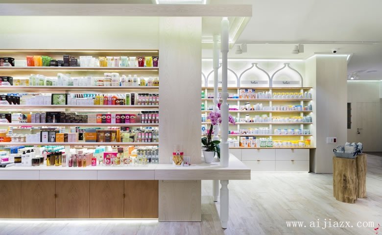 簡單白色的藥店美容保健區(qū)裝修效果圖