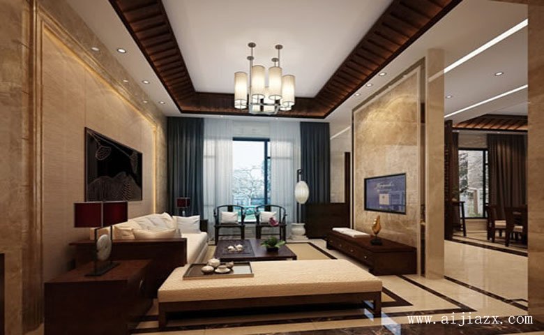 舒適自在的新中式風(fēng)格三居室玄關(guān)裝修效果圖