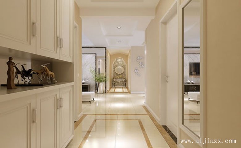 純美干凈的現(xiàn)代簡約風格大戶型玄關(guān)裝修效果圖