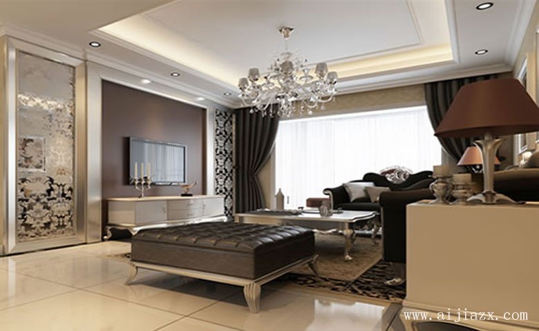 低調(diào)奢華的簡(jiǎn)歐風(fēng)格大戶型客廳裝修效果圖