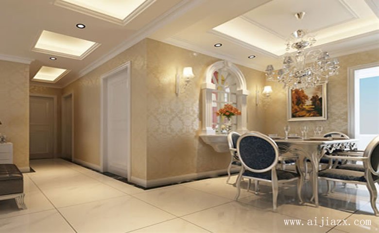 優(yōu)雅格調(diào)的簡(jiǎn)歐風(fēng)格大戶型餐廳裝修效果圖