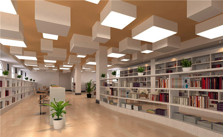 鄭州簡約風格圖書館裝修設(shè)計效果圖