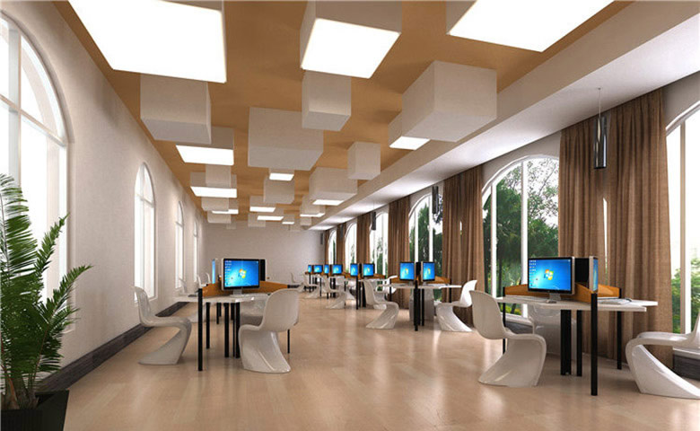 鄭州簡約風格圖書館裝修設(shè)計效果圖